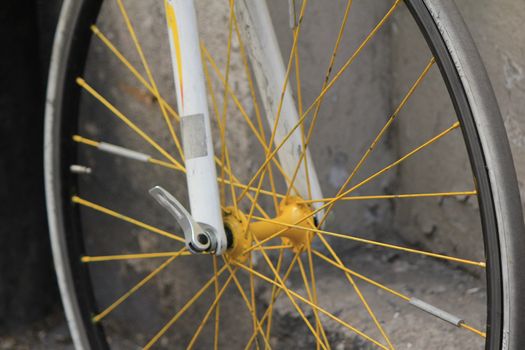 bike tire yellow and white