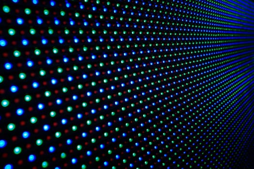 Close-up of the Matrix of a Screen made of multiple LEDs....