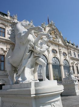 Famous Belvedere castle in Vienna, Austria. Belvedere is large collection galery of famous artists (Gustav Klimt for example)