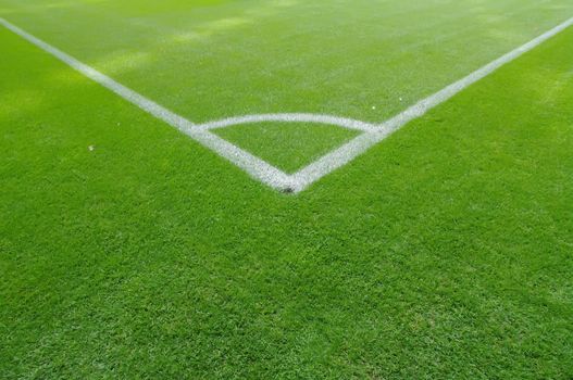 soccer field close-ups of markings of the field