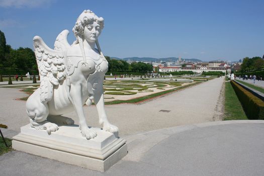 Famous Belvedere castle in Vienna, Austria. Belvedere is large collection galery of famous artists (Gustav Klimt for example)