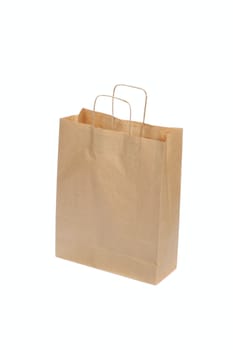 ecological paper bag, photo on the white background