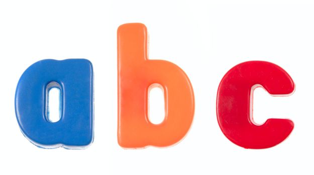 abc - plastic blocks, photo on the white background