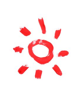 of the sun painted with paint simple drawing