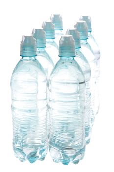 Bottled water isolated over a white background