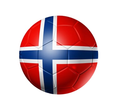 3D soccer ball with Norway team flag. isolated on white with clipping path
