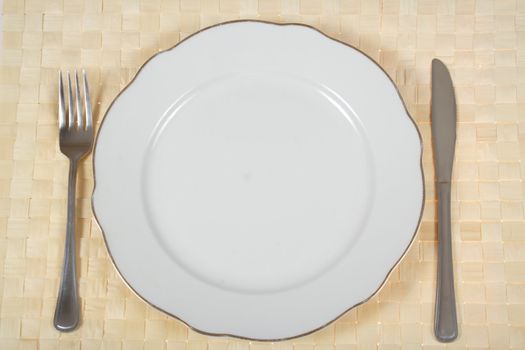 closeup of a place setting with dinner-plate