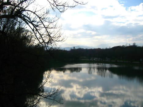 River and sunset