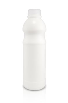 Milk bottle on white background, Isolated