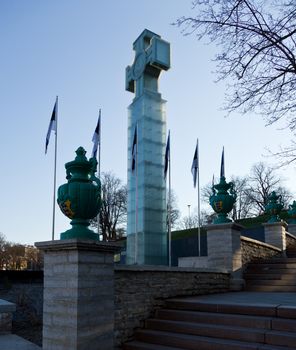 Capital of Estonia, Tallinn is famous for its World Heritage old town walls and cobbled streets. The Glass Cross commemorating freedom from the Soviets