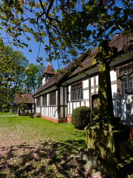 Half timbered church of Great Altcar near Formby in Lancashire, England