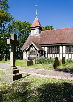 Half timbered church of Great Altcar near Formby in Lancashire, England