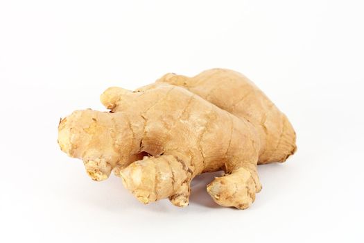 Ginger root closeup isolated on white background