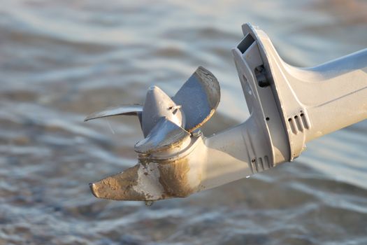 Close up of marine propeller