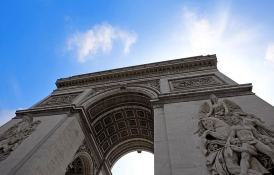 Arc de Triumph with blue skies in spring time