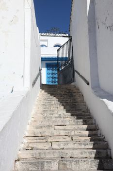 Stairway in Sidi Bou Said, Tunisia