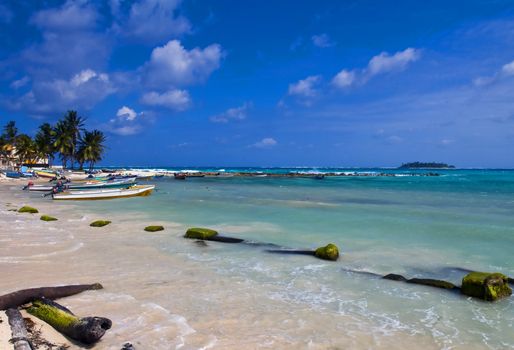 Tropical beach on the Caribbean island of San Andres , Colombia