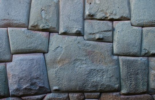 a details on one of the Inca walls in Cusco Peru