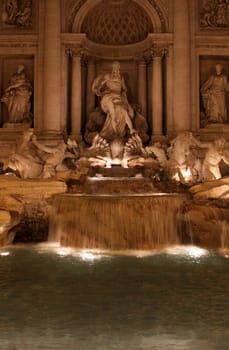 The Trevi Fountain in Rome, Italy. (shot at night)
