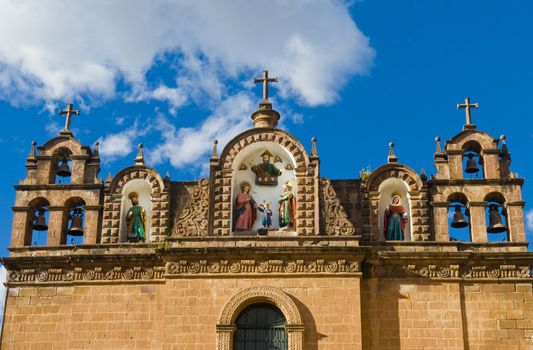 The cathadral in "Plaza de armas" in the center of Cusco Peru