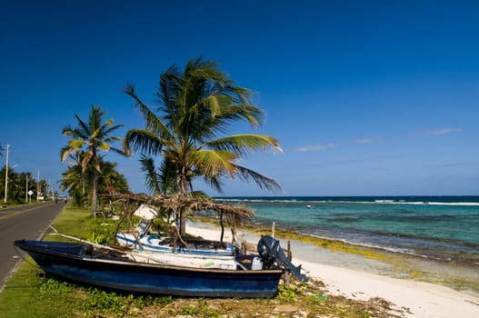 Tropical beach on the Caribbean island of San Andres , Colombia