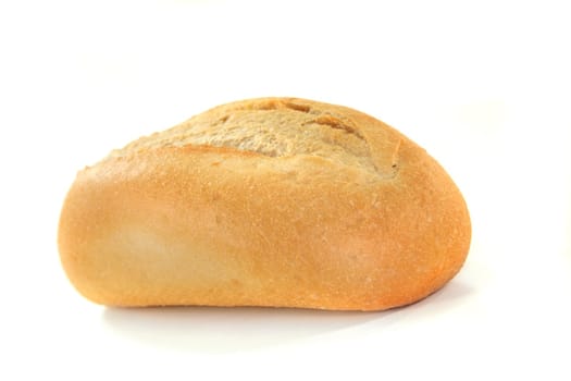 a crusty roll on a white background