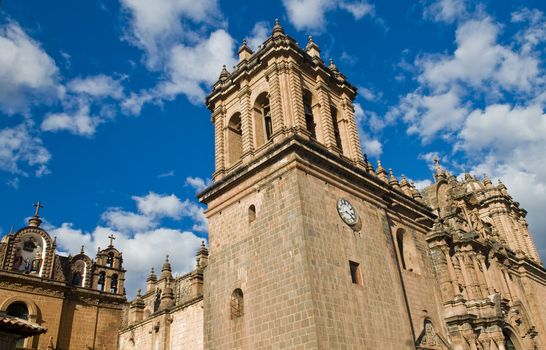 The cathadral in "Plaza de armas" in the center of Cusco Peru