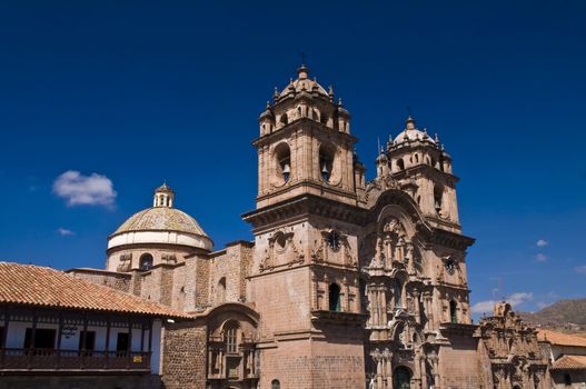 The cathadral in "Plaza de armas" in the center of Cusco Peru