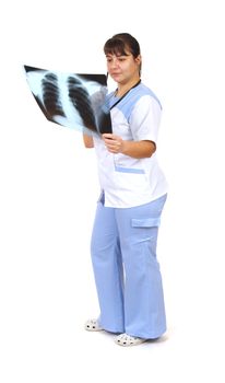 woman - medical photo on the white background