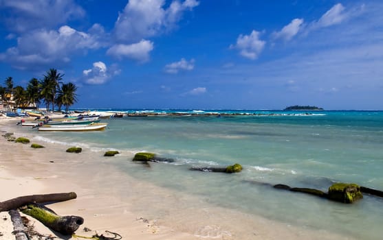 Tropical beach on the Caribbean island of San Andres , Colombia