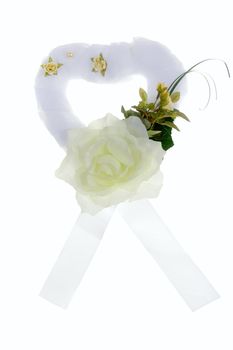 the Wedding ornaments white heart from flowers