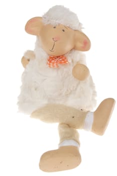 Easter sheep, photo on the white background