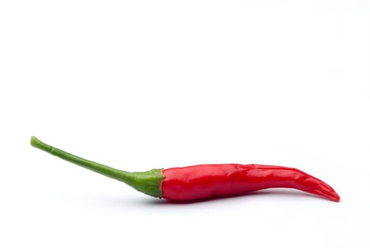 Red hot chili pepper on white background, Isolated