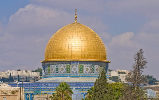 Dome of the rock in the old city of jerusalem , Israel