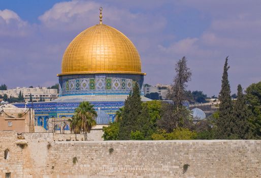 Dome of the rock in the old city of jerusalem , Israel