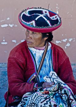 Cusco , Peru - May 27 : Peruvian woman in a market in Cusco Peru , May 27 2011