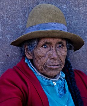 Cusco , Peru - May 27 : Portrait of Peruvian woman in Cusco Peru , May 27 2011