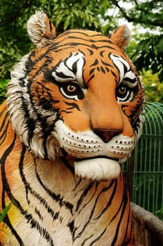 Tiger statue in thailand zoo