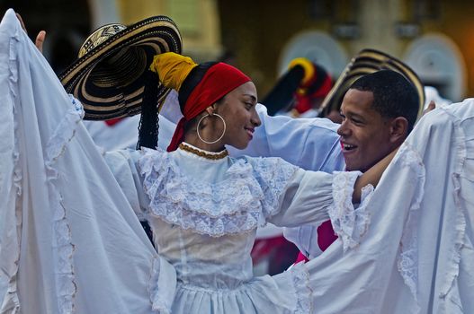 Catagena de Indias , Colombia - December 22 : Dancers in the celebration for the presentation of the new city symbol held in Cartagena de indias on December 22 2010