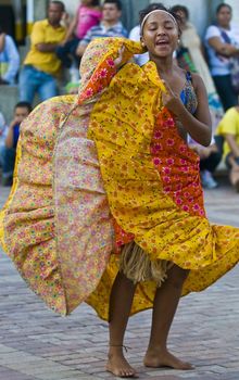 Catagena de Indias , Colombia - December 22 : Dancer in the celebration for the presentation of the new city symbol held in Cartagena de indias on December 22 2010