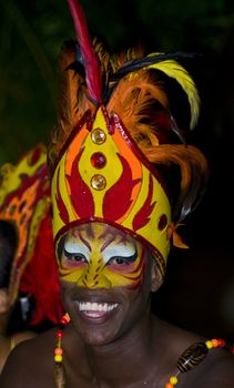 Catagena de Indias , Colombia - December 22 : Portrait of colombian man participant  in the celebration for the presentation of the new city symbol held in Cartagena de indias on December 22 2010