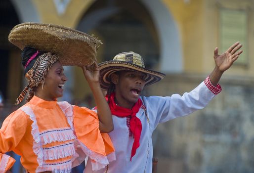 Catagena de Indias , Colombia - December 22 : Dancers in the celebration for the presentation of the new city symbol held in Cartagena de indias on December 22 2010