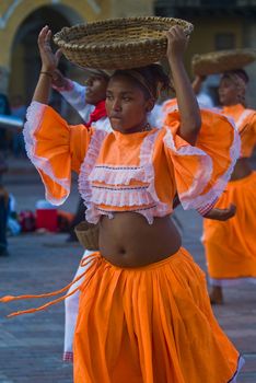 Catagena de Indias , Colombia - December 22 : Dancers in the celebration for the presentation of the new city symbol held in Cartagena de indias on December 22 2010