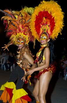 Catagena de Indias , Colombia - December 22 : Dancers in the celebration for the presentation of the new city symbol held in Cartagena de indias on December 22 2010