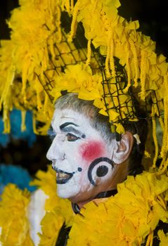 MONTEVIDEO, URUGUAY - JANUARY 27 2011 : A costumed carnaval participant in the annual national festival of Uruguay ,held in Montevideo Uruguay on January 27 2011 