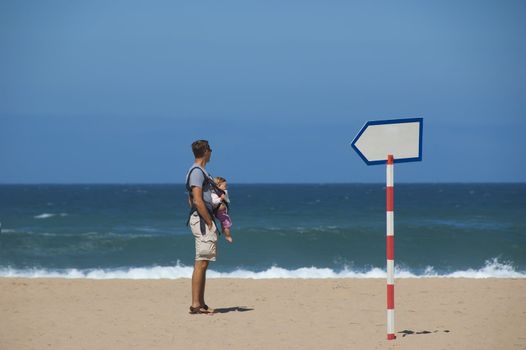 Shot of father and daughter on the beach