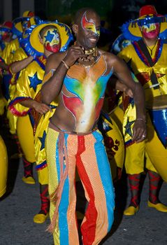 MONTEVIDEO, URUGUAY - FEB 04 2011 :  dancer participant in the annual national festival of Uruguay ,held in Montevideo Uruguay on February 04 2011