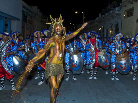 MONTEVIDEO, URUGUAY - FEB 04 2011 :  dancer participant in the annual national festival of Uruguay ,held in Montevideo Uruguay on February 04 2011