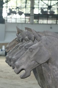 Terracotta Army Xian / Xi'an, China - Detail - horses