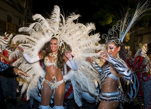 MONTEVIDEO, URUGUAY - FEB 05 2011 :  dancers participant in the annual national festival of Uruguay ,held in Montevideo Uruguay on February 05 2011